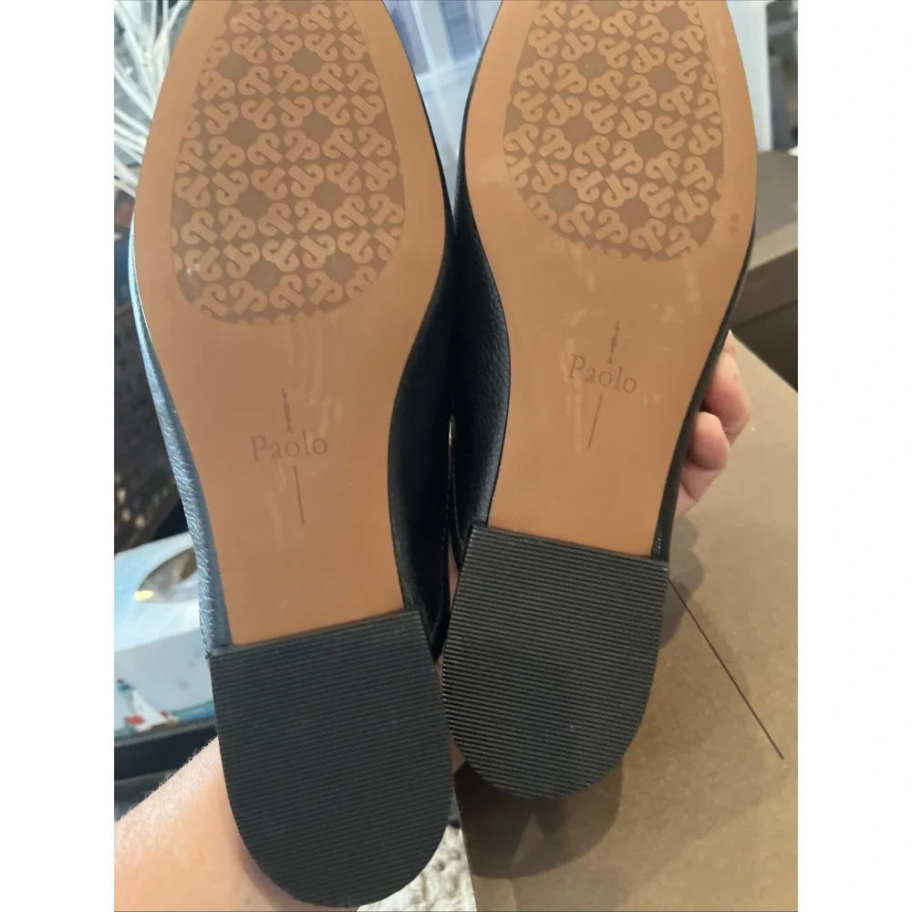 LINEA PAOLO Atlas Tumbled Womens Mule, Black , Women Size 5.5 NEW